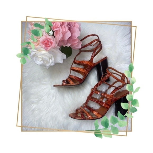 Ash Orange Snakeskin Caged Sandals size 10 - Picture 5 of 9